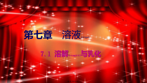 九年级化学下册 第七章 溶液 7.1 第2课时 乳化 溶解时的吸热或放热现象同步练习课件