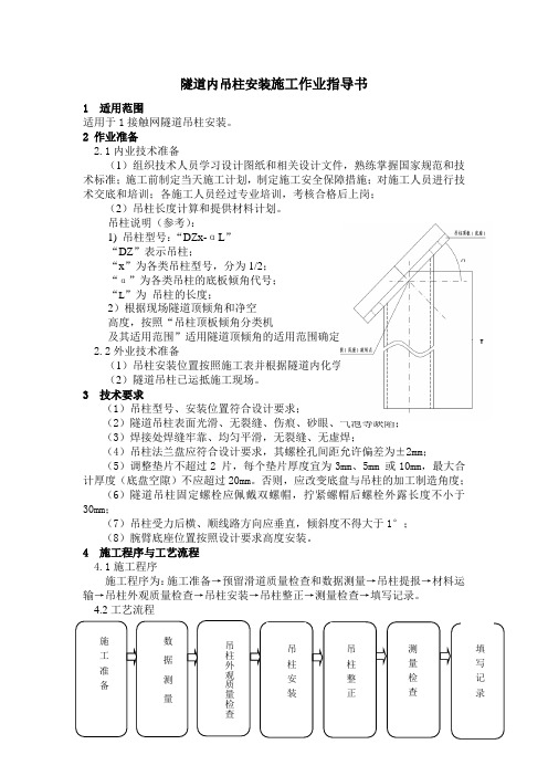 隧道内吊柱安装施工作业指导书