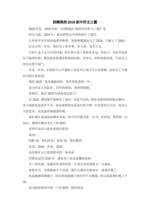 初中作文-回顾我的2019初中作文三篇 精品