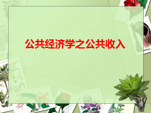 公共经济学之公共收入