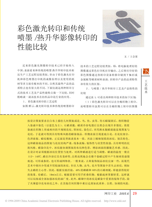彩色激光转印和传统喷墨_热升华影像转印的性能比较