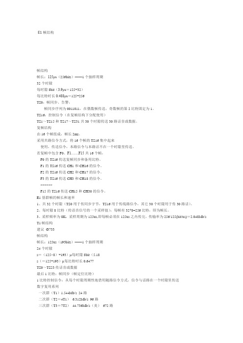 E1帧结构