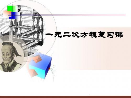 [名校联盟]江苏省太仓市第二中学九年级数学复习课件：一元二次方程复习课