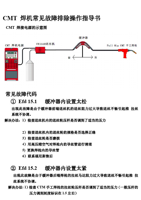 CMT 焊机常见故障排除操作指导书