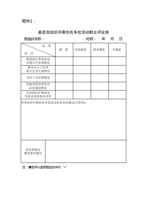 群众评议表