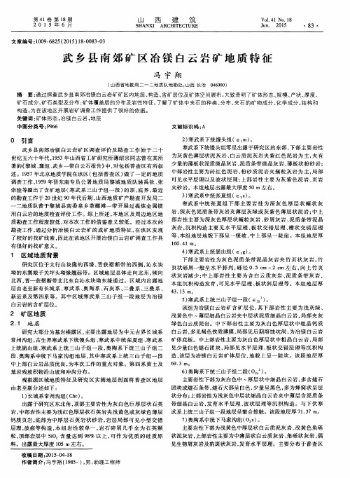 武乡县南郊矿区冶镁白云岩矿地质特征
