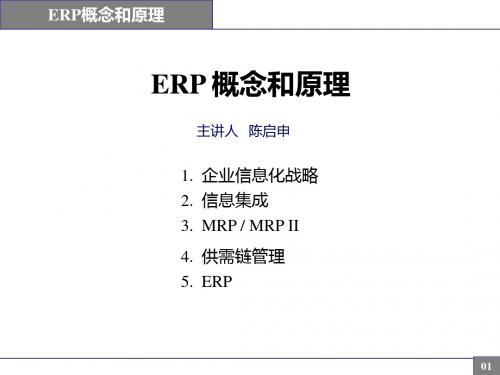 陈启申的ERP概念与原理讲解大全
