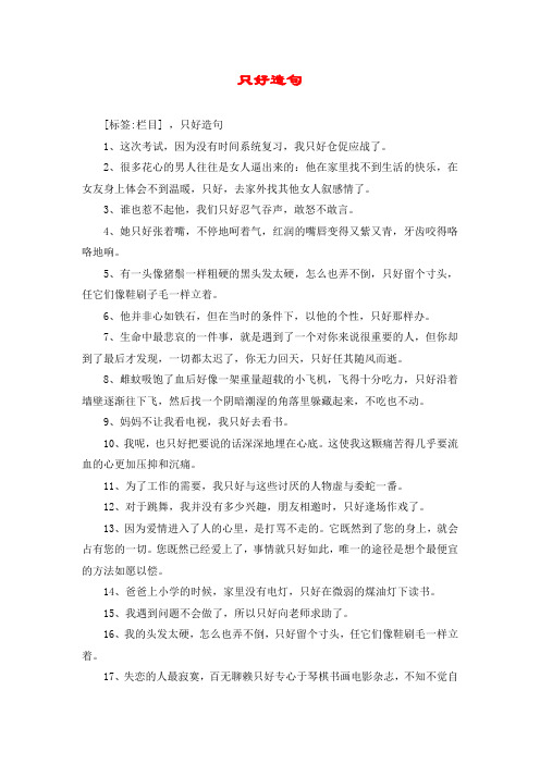 只好造句