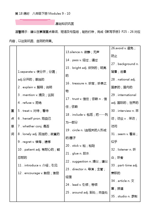 浙江省2018届中考英语总复习第1部分教材知识梳理篇第18课时八下modules9_10精讲试题外研版_153