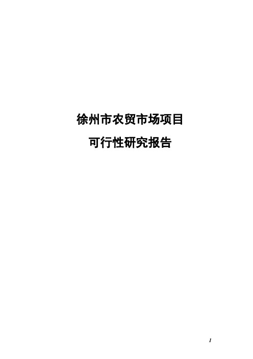 徐州市农贸市场项目可行性研究报告