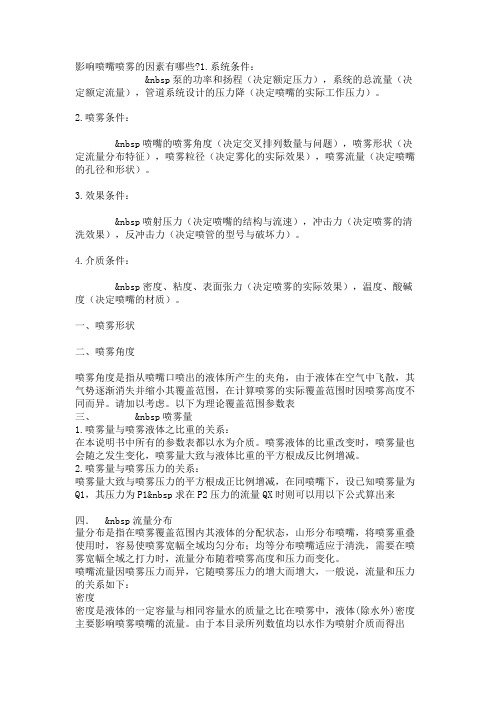 影响喷嘴喷雾的因素有哪些-