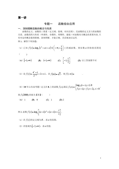 黄浦新王牌 春季周末小班 高中数学同步提高课程