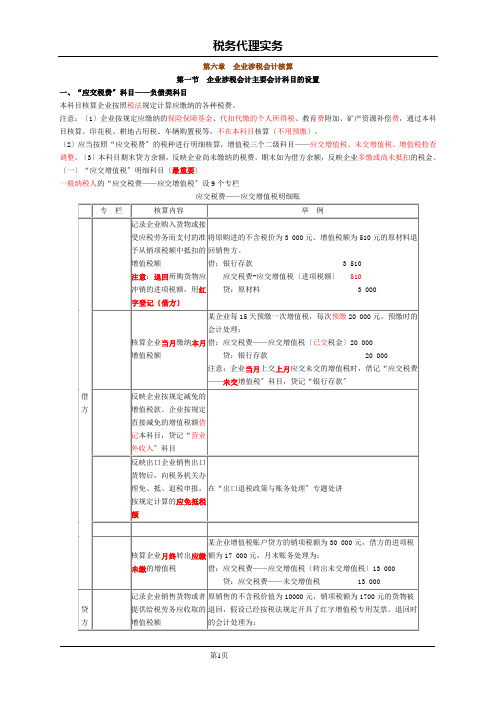 第六章 企业涉税会计核算
