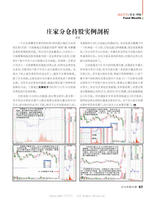 庄家分仓持股实例剖析