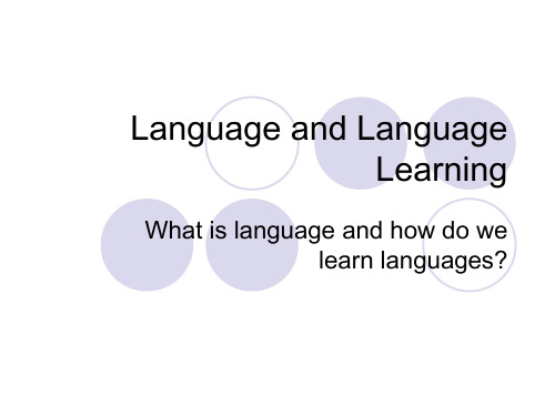 Language and Language Learning