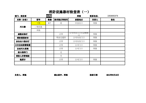 消防器材及安全检查表