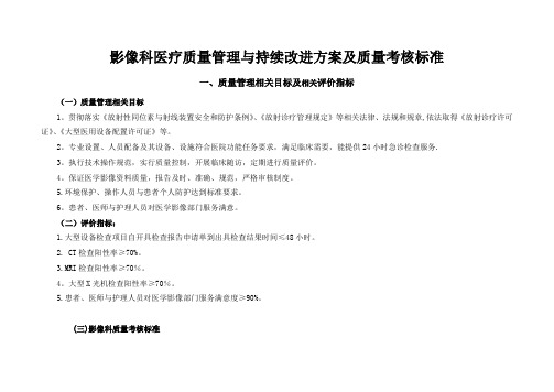 影像科医疗质量管理与持续改进方案及质量考核标准