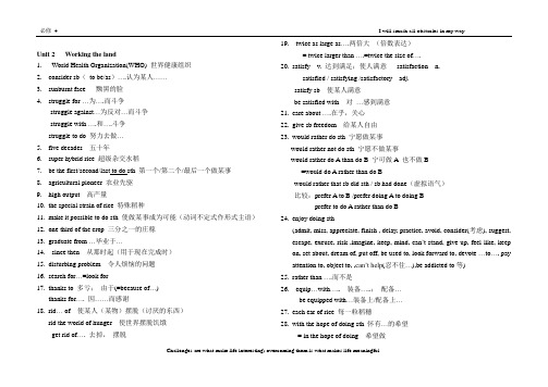 模块4unit2短语总结