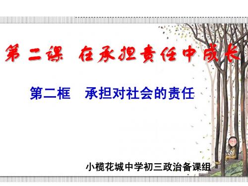 中山市小榄花城中学政治课件：人教版九年级全册 第二课第二框承担对社会的责任