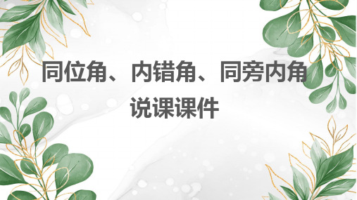 9.1同位角、内错角、同旁内角说课 课件 2022-2023学年青岛版数学七年级下册