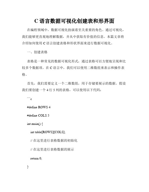 C语言数据可视化创建表和形界面
