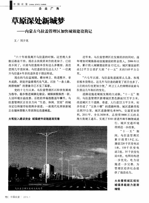 草原深处新城梦——内蒙古乌拉盖管理区加快城镇建设简记