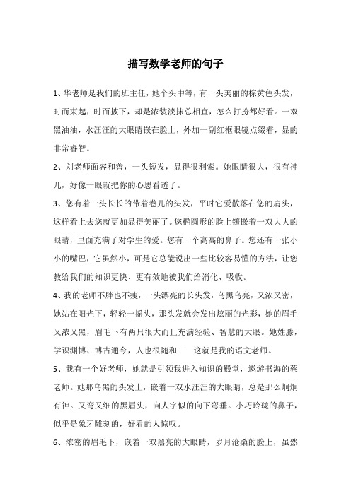 描写数学老师的句子