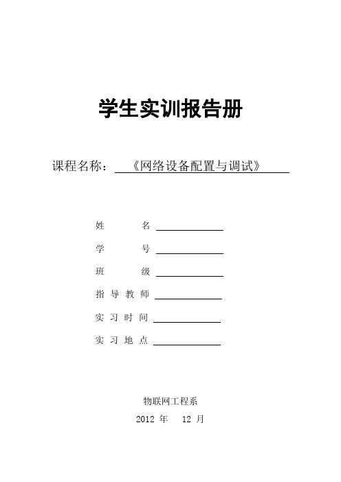 网络设备配置与调试实训报告