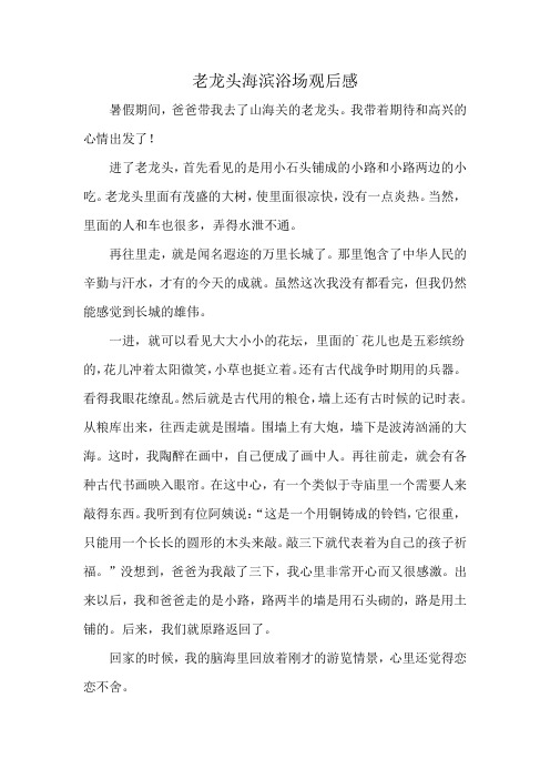 老龙头海滨浴场观后感
