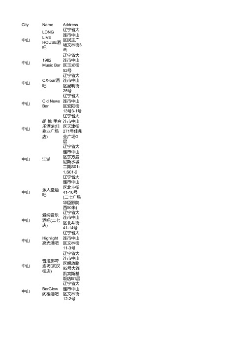 中山酒吧企业商家名录大全197家(2021年7月更新)