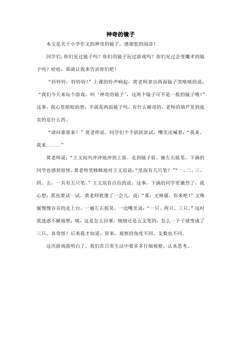 神奇的镜子_小学作文_3