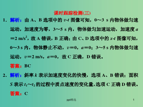 高考物理一轮复习 课时跟踪检测(三)习题详解课件 新人教版