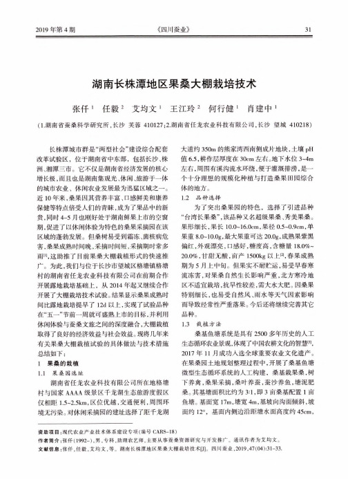 湖南长株潭地区果桑大棚栽培技术