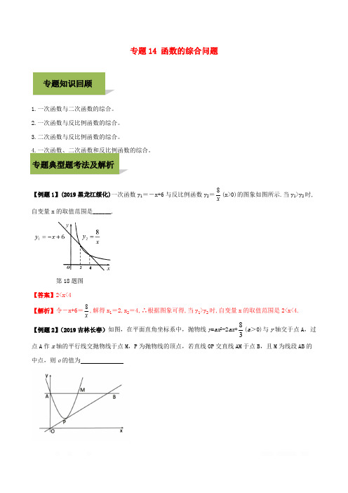 2020年中考数学专题14函数综合题