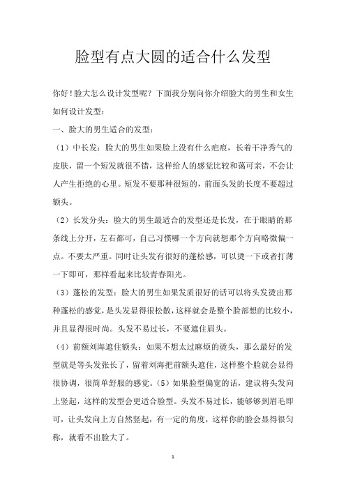 脸型有点大圆的适合什么发型