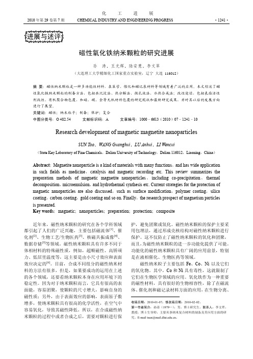磁性氧化铁纳米颗粒的研究进展