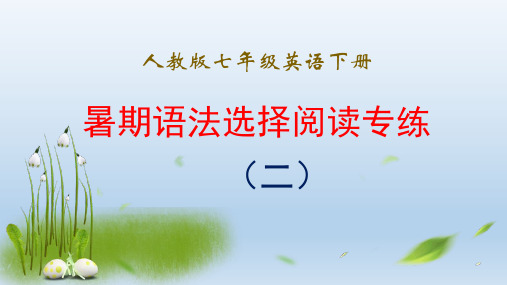 人教版七年级英语下册暑期语法选择阅读专练(二)