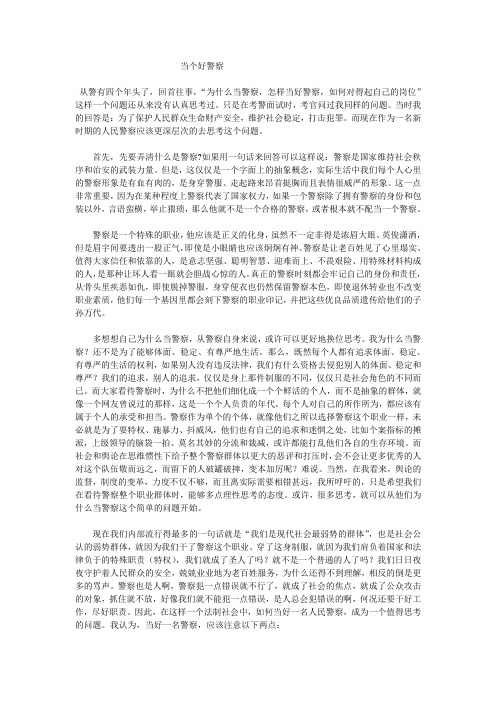 当个好警察之我见
