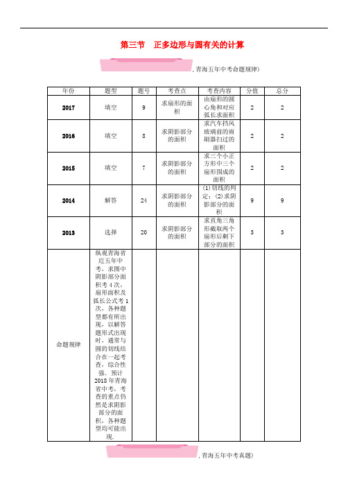 中考数学复习 第1编 教材知识梳理篇 第7章 圆 第3节 