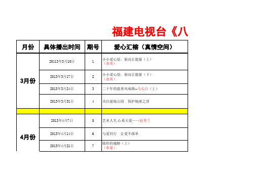 节目告示表