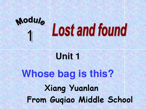 外研版七年级英语下册  Module 1 Lost and found Unit 1 Whose