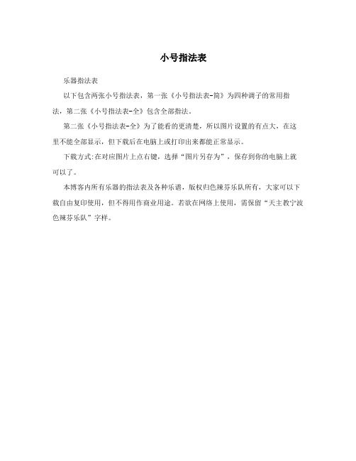 小号指法表