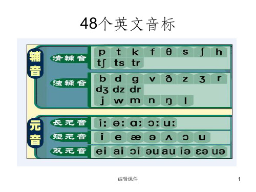 48个英语音标的发音举例