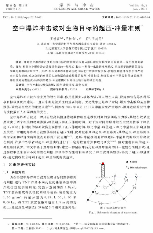 空中爆炸冲击波对生物目标的超压-冲量准则