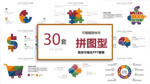 拼图型信息可视化图表集PPT模板