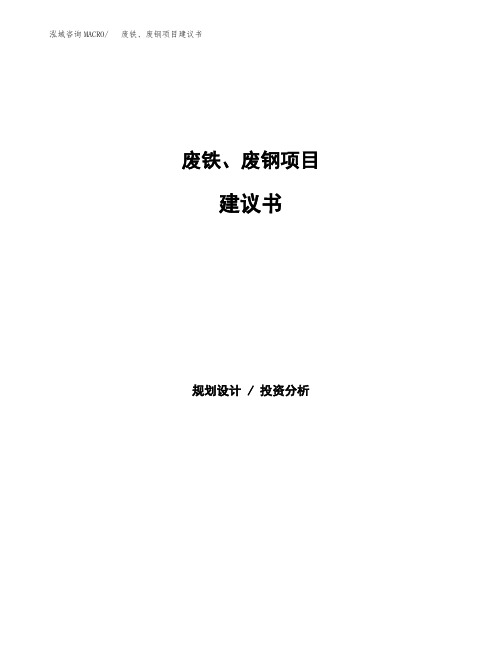 废铁、废钢项目建议书(总投资20000万元)(85亩)