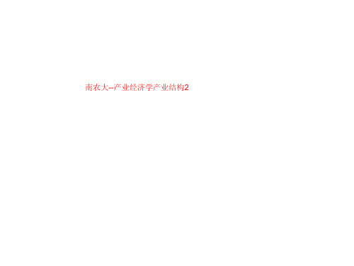 南农大--产业经济学产业结构2