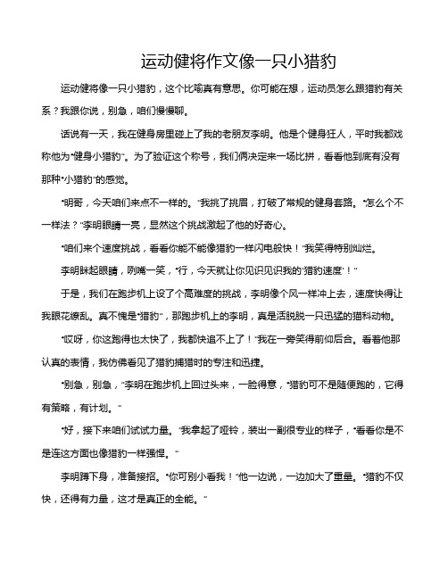 运动健将作文像一只小猎豹