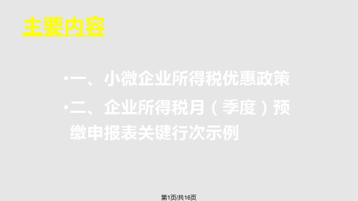 小型微利企业小微PPT课件