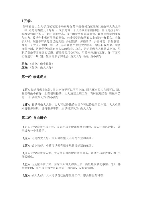 辩论赛大致流程
